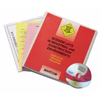 Spanish-language DVD training video covering aerial lift safety. Addresses OSHA 1910 Subpart H - Hazardous Materials regulations. Suitable for educating workers on safe operation and hazard awareness in industrial environments