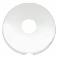 Metal escutcheon with chrome finish, 3 inches overall width. Designed to cover the hole where a faucet meets the wall or deck, compatible with American Standard Colony series faucets