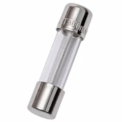 Time-delay cylindrical fuse rated 1.6 A and 250 V AC, 5 mm x 20 mm form factor. Provides overcurrent protection in circuits with temporary inrush currents, such as control circuits, power supplies, and motor starters.