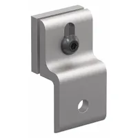 An anodized aluminum mesh panel retainer for use with FAZTEK 15 Series framing systems. Includes fasteners for securing mesh panels in industrial guarding, machine enclosures, and safety barriers