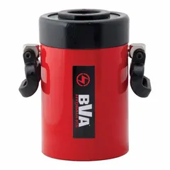 The BVA HYDRAULICS HDC10006 is a 100-ton general purpose hollow ram with a 6-inch nominal stroke and a 3.11-inch center hole. It is used for pulling, pushing, or lifting applications where a cable or rod must pass through the center. Typical uses include construction, bridge repair, and heavy equipment maintenance.