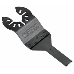 Steel plunge-cutting blade for oscillating multi-tools. 3 3/4 in overall length. Open-back universal OIS mount fits most tools. Used for flush cuts in wood during renovation, flooring, and trim work.
