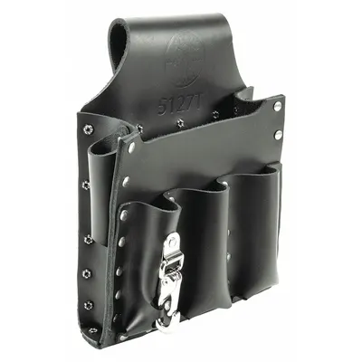 KLEIN TOOLS Tool Pouch: For 2 1/2 in Belt Wd - Max, 6 Pockets - Leather Tool Pouches