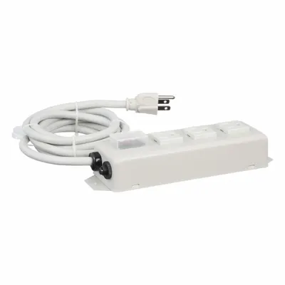 TRIPP LITE Outlet Strip: 3 Outlets, 6 ft Cord Lg, 15 A Current, UL 1363, White, 5-15P - Industrial Power Strips