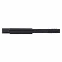 Spiral-point tap with 1/2"-13 UNC thread, 2B class fit, plug chamfer, and black oxide cobalt finish. Designed for threading blind or through holes in steel and stainless steel, the 3-flute spiral-point geometry pushes chips forward to reduce clogging. Suitable for general manufacturing applications requiring precise internal threads
