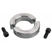 This is a 2-piece, round, clamp-on aluminum shaft collar with a 70 mm bore diameter and 19 mm collar width. It is used to position, secure, or limit axial movement on a 70 mm shaft in industrial machinery, conveyor systems, and automation equipment
