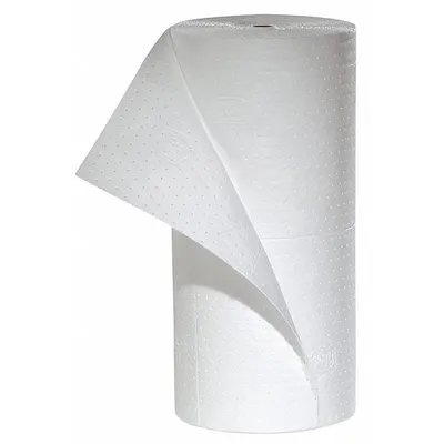 PIG Sorbent Roll, 150 ft L x 30 in W, Polypropylene, White, MAT458 - Sorbent Rolls