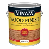 This interior oil-based wood stain in Sedona Red provides a semi-transparent finish that enhances the natural grain of wood. Suitable for use on furniture, trim, and cabinetry, it is supplied in a 1-gallon container