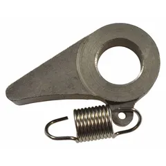 Stainless steel latch spring, heat treated for increased strength. Designed for use with models 2CUB6A, 2CUB8A, and 2CUC1A. Used in hose reels and similar equipment to secure latching mechanisms.