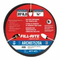 This discharge hose for fuel transfer pumps has a 3/4 in diameter and 20 ft length. It features a nitrile tube and neoprene cover with brass fittings, operating in temperatures from -40° to 130°F. Suitable for transferring diesel, gasoline, and other petroleum products in industrial, commercial, and agricultural fueling applications.