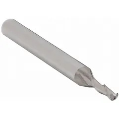Solid carbide ball end mill with two flutes, 9/64" mill diameter, 9/16" length of cut, and 2" overall length. Designed for general-purpose contouring, profiling, and 3D machining in metalworking applications such as die/mold work and precision tooling.
