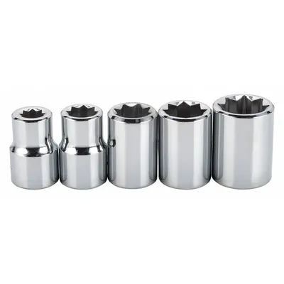 PROTO J52109 SAE Socket Set, 3/8 in Drive, 5 Piece, 8-Point, 1/4 in to 1/2 in - SAE & Metric Socket Sets