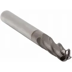 This carbide ball end mill features a TiCN coating and a ball nose geometry for general purpose contouring, profiling, and 3D machining. With 4 flutes, a 3.5 mm mill diameter, 12 mm length of cut, and 51 mm overall length, it is suited for cutting hardened steels, tool steels, and cast iron in mold, die, and aerospace applications.