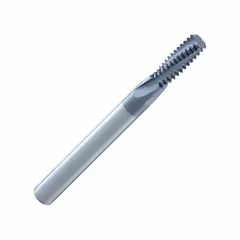 Helical-Flute Thread Mill, M5x0.8 Metric, TiAlN Coated Carbide, 3 Flutes