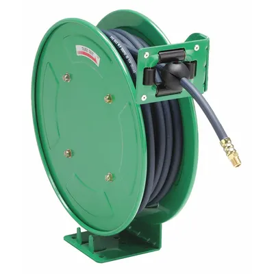 SPEEDAIRE Spring Return Hose Reel: 50 ft (1/4 in I.D.), 1/4 in MNPT, 300 psi Max Op Pressure - Standard Air or Water Spring-Return Hose Reels