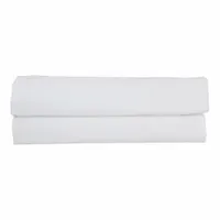 MARTEX Twin flat sheet, 102 in length by 66 in width, T200 thread count, 60% cotton, solid Fresh White. Reusable. Suitable as a top or bottom sheet for twin beds in hospitality, healthcare, or institutional settings