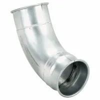 60 Degree Elbow: Steel, For 4 in Duct Dia, 9 3/4 in Overall Lg, 60° Angle, 4 in Outlet Dia (MPN 8010003712)