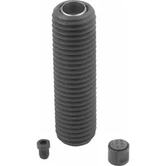 This fully-threaded gripper features a serrated carbide pad for secure workpiece clamping. With M24 thread, 80 mm thread length, and 12 mm pad top diameter, it is suited for jigs, fixtures, and clamping systems in machining and assembly operations.