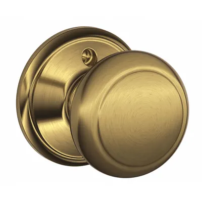 SCHLAGE F170 AND 609 Andover Dummy Knob Lockset, Brass - Dummy Knob Locksets