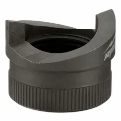 Round knockout punch and die set for creating clean holes in sheet metal without pre-drilling. Constructed from stainless steel, rated for 12 ga steel capacity. Suitable for electrical panel fabrication, HVAC ductwork, and metal enclosure assembly.