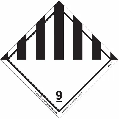 LABELMASTER Miscellaneous Dangerous Goods Placard: Dangerous, 3 15/16 in x 4 in, 500 Labels - Class 9: Miscellaneous Hazardous Materials
