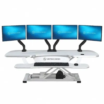 VERSADESK Electric Sit-Stand Desk Converter, 48 in, White Compressed Wood - Electronic Standing Desk Converters