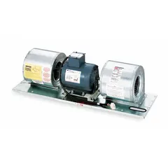 This Dayton air curtain blower is a 1 hp, 3-phase unit operating on 208-230/460 V AC. It has an overall height of 10-3/4 inches. Air curtain blowers create a high-velocity air stream across doorways to separate indoor and outdoor environments, reducing energy loss and controlling dust or insects.
