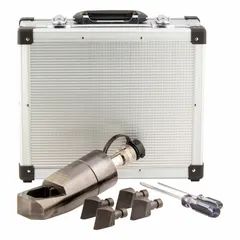 Hydraulic nut splitter with 15 ton nominal capacity for removing corroded or seized nuts. Suitable for bolt sizes from 15/16 in to 1-1/8 in. Used in maintenance and repair applications to split nuts without damaging bolts.