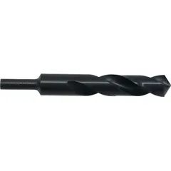 This reduced-shank mechanics-length drill bit is made from high-speed steel with a black oxide finish. It features a 5/16" diameter and a 118° point angle, suitable for general-purpose drilling in metal, wood, and plastic materials. Commonly used in industrial maintenance, fabrication, and construction applications.