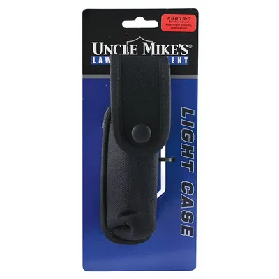 UNCLE MIKES UNCLE MIKE'S Flashlight Pouch: Black, Nylon, 2 13/100 in x 3 22/25 in - Duty Equipment Pouches