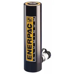 Single-acting hydraulic ram with 20-ton nominal capacity and 6-inch stroke. Constructed with aluminum body for reduced weight. Suitable for lifting, pressing, and positioning tasks in confined spaces.