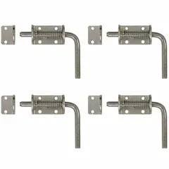 This spring latch is constructed with a carbon steel bolt and features a bolt-on mounting style. It is designed for securing doors, panels, or access covers on industrial equipment, enclosures, and machinery. The latch provides reliable closure in applications such as machining, material handling, and other plant environments.