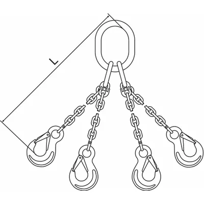PEWAG Corrosion-Resistant Grade-63 Four-Leg Chain Sling - Corrosion-Resistant Grade-63 Four-Leg Chain Slings