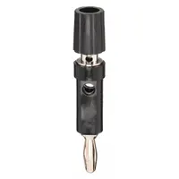 Binding Post: 1 1/2 in Lg, Brass, Polycarbonate, 2,500 V Max Volt, 15 A Max Current, Black (MPN 2894-0)