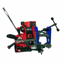This rail drill is designed for drilling holes in railroad rails during track maintenance and installation. It features a 1 1/2 in Weldon chuck for secure bit retention. The tool is suitable for heavy-duty rail applications