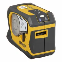 Bluetooth-connected portable printer with 3/4" print width and 203 dpi resolution. Includes rechargeable battery, AC adapter, M21-750-499 label cartridge, and Express Labels Mobile App. Suitable for on-demand labeling in laboratory, cleanroom, and industrial environments.