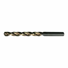 This high-speed steel jobber-length drill bit features a parabolic flute design for efficient chip evacuation in deep-hole drilling. The 135° split point reduces walking and improves hole accuracy. Suitable for general-purpose drilling in ferrous and non-ferrous metals, wood, and plastics.