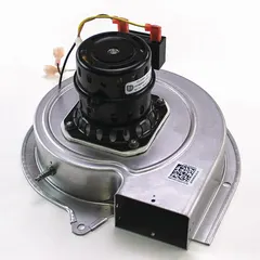This inducer motor is a replacement component for HVAC systems, designed to drive the venter/inducer assembly. It exhausts combustion gases from the furnace heat exchanger, ensuring proper draft and safe operation in residential and light commercial heating applications.