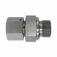 This metric flareless bite type compression fitting is made of stainless steel and includes a seal. It connects 12 mm OD to 8 mm OD tubing with an M18X1.5 x 1/2-14 thread size. Used in hydraulic and pneumatic systems for leak-free connections in industrial fluid power applications