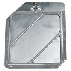 Aluminum placard holder measuring 10 3/4 in by 10 3/4 in, designed for Hazard Class 5 (Oxidizing Agents & Organic Peroxides). Features clipped corners for secure placard mounting. Used on vehicles to display required placards for transport of dangerous goods.