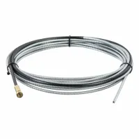 This steel liner assembly guides welding wire from the feeder to the contact tip in Tweco MIG guns. It measures 0.035 in x 25 ft and is part of the 42 series. Suitable for applications requiring consistent wire delivery in arc welding processes