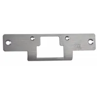 Electric strike faceplate by HES, measuring 1-1/4 inches wide by 6-7/8 inches high. Compatible with Series 8300 electric strikes. Used in access control systems to provide a mounting surface for secure door operation in commercial and industrial settings