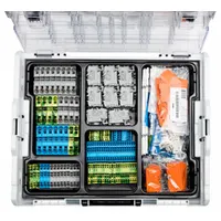 WAGO Rail-Mount Terminal Block Kit: 146 Pieces, 22 AWG – 4 AWG Wire Sizes (MPN 0821-0155)