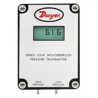 DWYER Indicating Differential Transmitter: Digital, 0 in wc to 10 in wc, Terminal Block, 616W, 4X (MPN 616W-3-LCD)