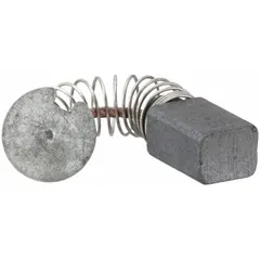 Carbon brush assembly for power tool motors. Ensures electrical contact between stationary and rotating motor components. Used as a replacement part in compatible MILWAUKEE tools to maintain motor function.