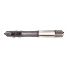 General purpose spiral-point tap for through-hole threading. Features a D7 plug chamfer, 3 flutes, and TiCN coated cobalt construction. Designed to push chips forward, reducing clogging in ferrous and non-ferrous materials.