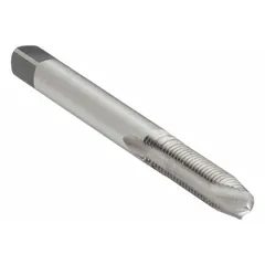 This spiral-point tap is designed for threading through or blind holes in ferrous and non-ferrous materials. The spiral-point geometry pushes chips forward, enabling efficient chip evacuation during production tapping. Made from high-speed steel with a plug chamfer and 2 flutes, it is suited for general-purpose tapping applications.