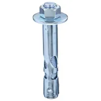 Steel sleeve anchor with hex nut, 3/4 in diameter, 5/8"-11 thread size, supplied in a 10-pack. Used for fastening equipment, structural steel, or fixtures to solid concrete or masonry in heavy-duty industrial mounting applications