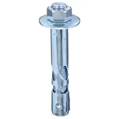 Steel sleeve anchor with hex nut, 3/4 in diameter, 5/8"-11 thread size, supplied in a 10-pack. Used for fastening equipment, structural steel, or fixtures to solid concrete or masonry in heavy-duty industrial mounting applications.