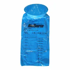 Blue emesis bag with 36 fl oz capacity for collecting and containing vomit in clinical settings. Single-use design for safe disposal of medical waste.